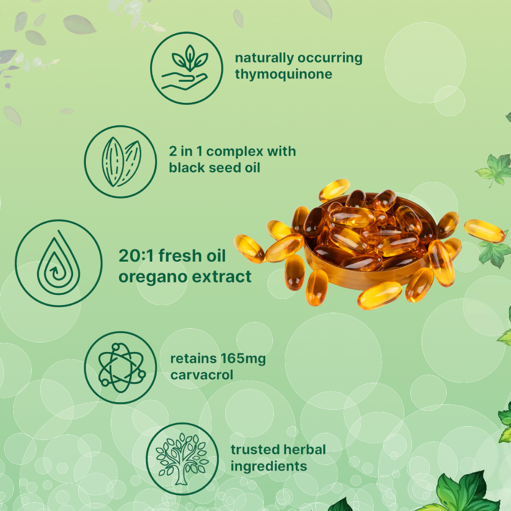 Oil of Oregano with Black Seed Oil Softgels