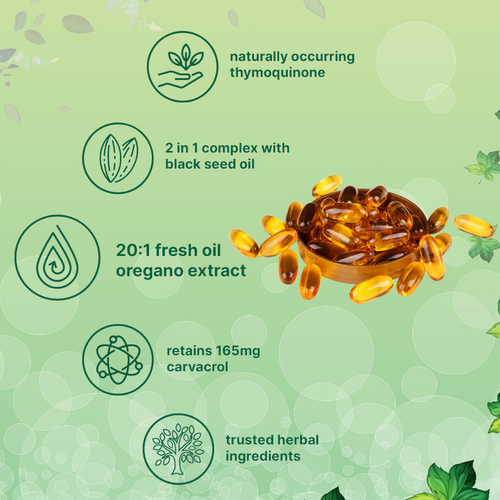 Oil of Oregano with Black Seed Oil Softgels